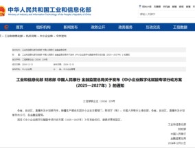 工业和信息化部 财政部 中国人民银行 金融监管总局联合发布《中小企业数字化赋能专项行动方案（2025—2027年）》的通知